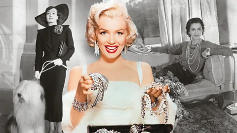 A composite of Joan Crawford, Marilyn Monroe and Coco Chanel showing off jewellery (Credit: Javier Hirschfield/ BBC/ Alamy/ Getty Images)