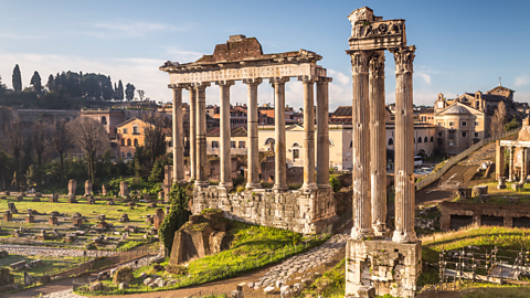 A photo of the Forum in Rome.