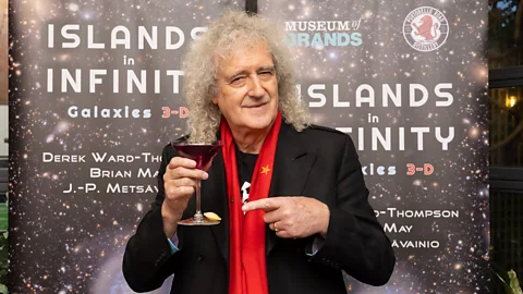 Derek Ward Thompson, Sir Brian May and J-P Metsaivanio at the launch of Islands in Infinity: Galaxies 3D launch (Credit: Paul Harmer)
