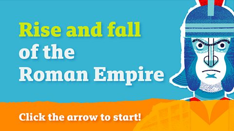 A starting slide for the timeline, with a Roman soldier on the right.
