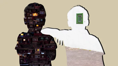 An illustration of the outline of two children with pictures of houses inside their silhouettes (Credit: Getty Images/ BBC)
