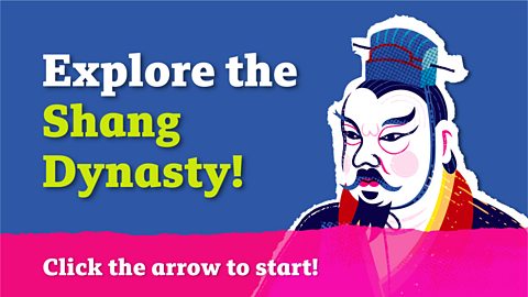 A starting slide for the timeline, with king Wu Ding on the right.