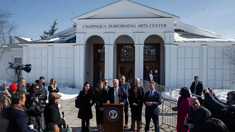 Newshour, Newshour, Hillary Clinton gives evidence to a Congressional committee investigating Jeffrey Epstein