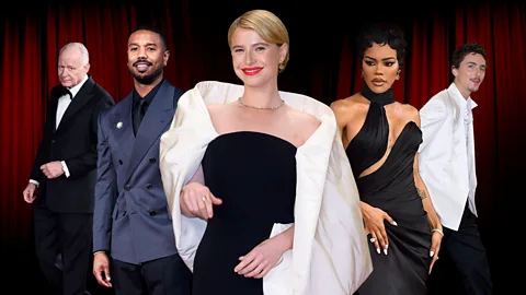 A composite of Stellan Skarsgård, Michael B Jordan, Jessie Buckley, Teyana Taylor and Timothée Chalamet (Credit: Alamy)