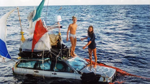 Outlook, Outlook, We crossed the Atlantic in two floating cars