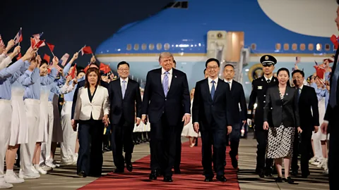 Newshour, Newshour, Fanfare in Beijing, as Trump is welcomed for summit
