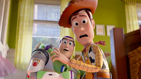 Woody and Buzz looking scared in Toy Story 5 (Credit: Disney)
