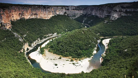 A view from an outlook of Cirque de la Madeleine, a prominent loop in the Ardèche River located within the Gorges de l'Ardèche in southern France (Credit: Getty Images)