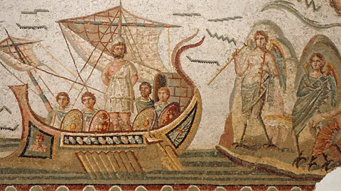 Ancient mosaic scene from Homer’s Odyssey, depicting Odysseus meeting with sirens (Credit: Alamy)