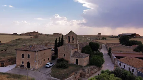 Elevated view of Avellanosa de Muñó surrounded by open farmland (Credit: Rishika Sharma)