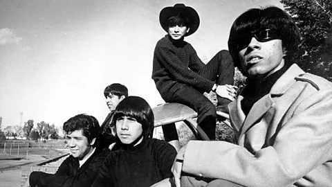 A black-and-white photo of the members of ? and the Mysterians (Credit: Getty Images)