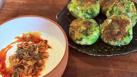 Cooking with Paula McIntyre, Spiced Courgette fritters with yoghurt dressing