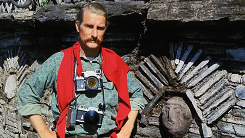 Gene Savoy poses in front of some ruins (Credit: Getty Images)