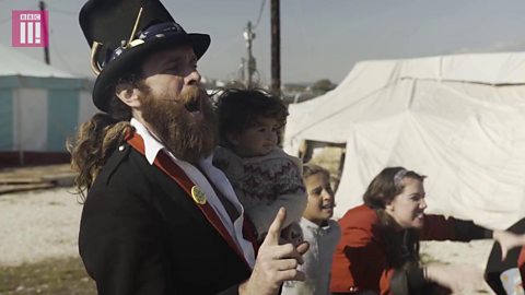 The performers bringing joy to child refugees