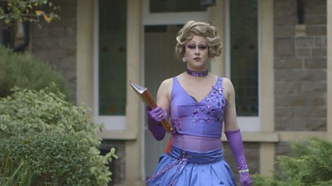 The drag queen storyteller showing children it's ok to be different