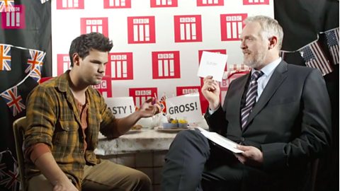 Cuckoo's Taylor Lautner tries to pronounce British place names