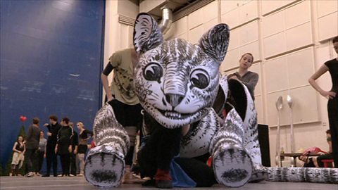 A look at the set and costume design for the ballet, 'Alice's Adventures in Wonderland'.