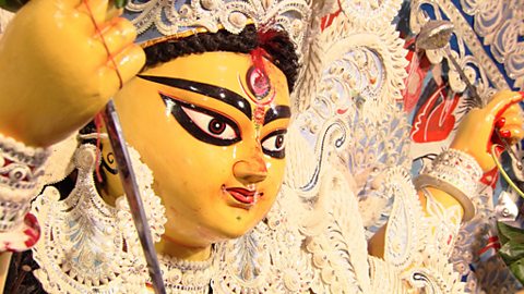 Taking part in the Durga Puja