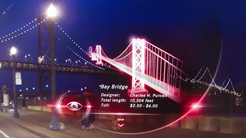 Daimler AG The Mercedes Dice concept allows car passengers to call up information about passing landmarks (Copyright: Daimler AG)