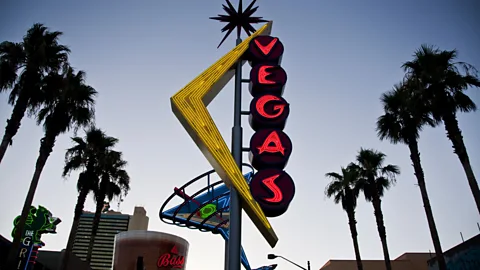 Nevada, Las Vegas, Neon 'Vegas' sign.