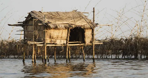 The village of Ganvie, dubbed the African Venice, floats on stilts in the middle of Beninâs Lake NakouÃ©. (Christopher Herwig/LPI)
