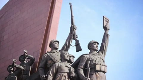 The Mansudae Grand Monument, or People's Revolutionary Struggle Memorial, in Pyongyang. (Jane Sweeney/LPI)