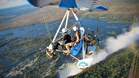 A microlight flight over the mighty Victoria Falls in Livingstone, Zambia.
