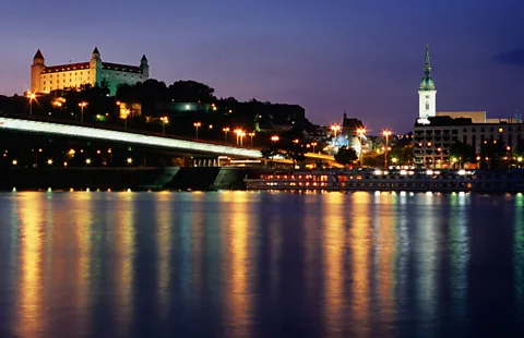 The castle, on a hill above the Danube River, dominates the city of Bratislava. (Richard Nebesky/LPI)