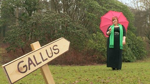 Presenter and singer Michelle McManus describes the weather in Scots.