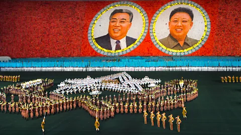 North Korea, Pyongyang, Mass Games, mosaic, performers, star
