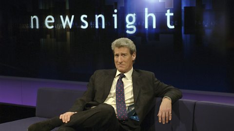 Jeremy Paxman on the set of Newsnight