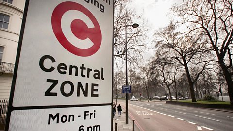 London congestion charging zone sign