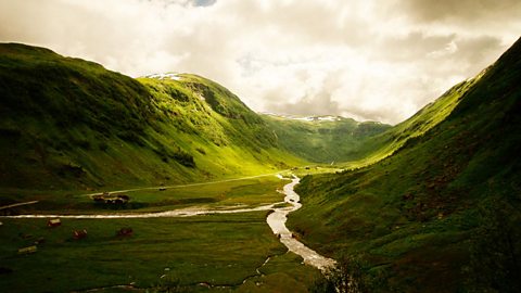 U-shaped valley in Hola Valley, Norway