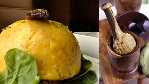The making of mofongo Puerto Rico