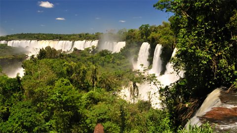 Igua ann an Abhainn Iguazu air a' chrìoch eadar Brasil agus Argentina