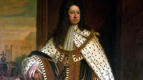 George I wearing costume of the period