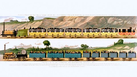 Illustration of the Liverpool and Manchester railways, 1831.