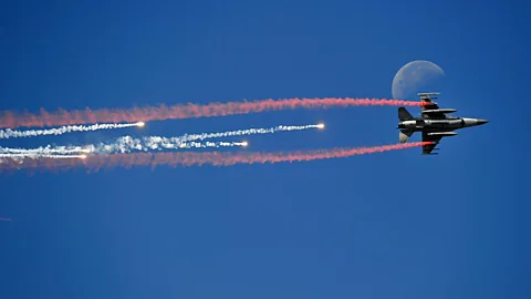 AFP/Getty Images A South Korean F-16 fighter flies over Seoul Air Base during the 65th anniversary of the Republic of Korea Armed Forces Day. (Copyright: AFP/Getty Images)