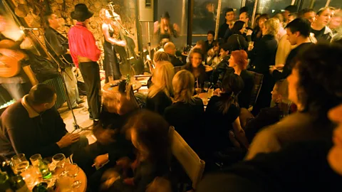 A barge bar on the Danube River, Belgrade