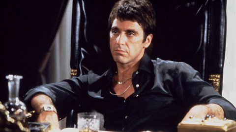 An image of Al Pacino in the film Scarface, 1983