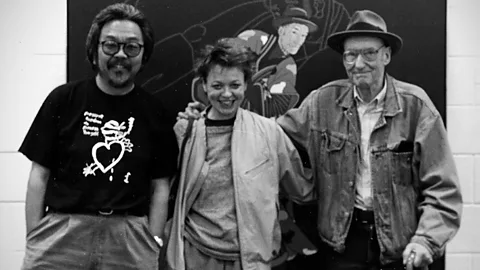 Burroughs, right, with Roger Shimomura and Laurie Anderson. (Roger Shimomura)