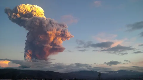 Ash rises into the sky from Ecuador’s Tungurahua volcano near Banos, south of the capital Quito. The volcano has been classified as active since 1999. (Reuters)