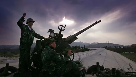 In 2008, Chinese authorities fired 1,100 rockets into the skies to divert rain from Beijing during the Olympics (Getty Images)