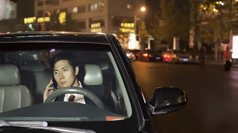 Using your phone at night when there’s less traffic isn’t as dangerous as during rush hour, new research suggests (Thinkstock)