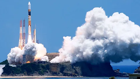 A rocket carrying the Daichi-2, an all-purpose Earth-surveying satellite that will help with disaster recovery, takes off from the Japanese island of Tanegashima. (Reuters)
