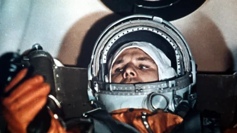 Cosmonaut Yuri Gagarin requested music while he waited in the capsule, beginning a custom for pre-launch love songs (Tass/AP)