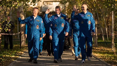 Astronauts on their way to a launch will experience everything from cheerleaders to a moment of relief (Getty Images)