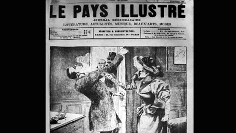 Georges Gilles de La Tourette was shot by a disgruntled woman he'd hypnotised, as this French newspaper depicted (Wikipedia/CC-PD-Mark)