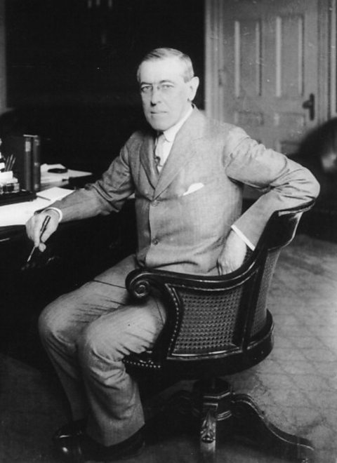 Photograph of US President Woodrow Wilson 