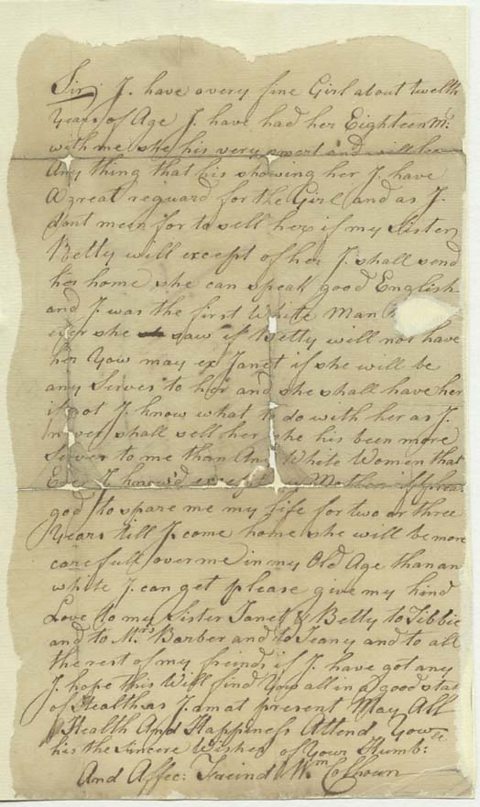 Letter from William Colhoun